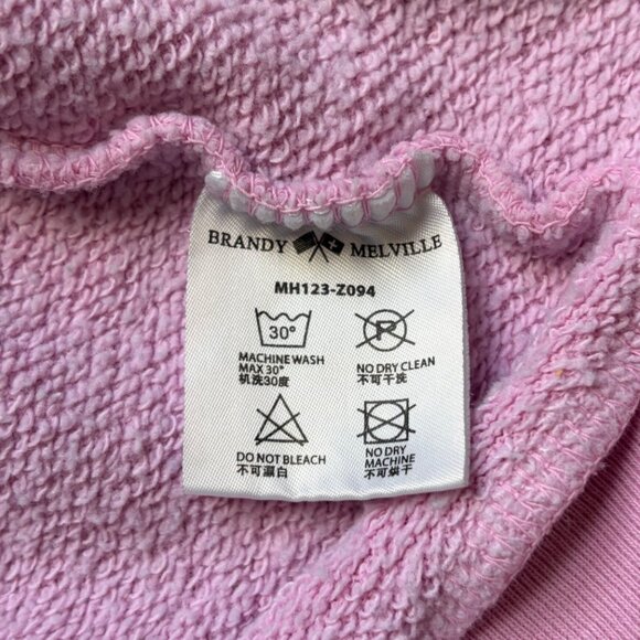 Brandy Melville Cropped Zip Hoodie – Light Pink – One Size / Fits Like Small - Picture 5 of 8